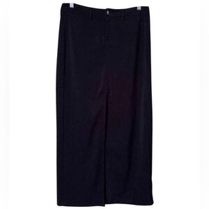 LEI Black Split Front Midi Skirt Size 7 Overlay Walking Skirt Career